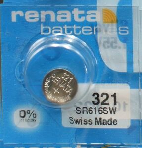 ●【即決送料無料】2個383円 スイス製RENATA レナタ SR616SW（321）1.55V　酸化銀電池：2022年10月●