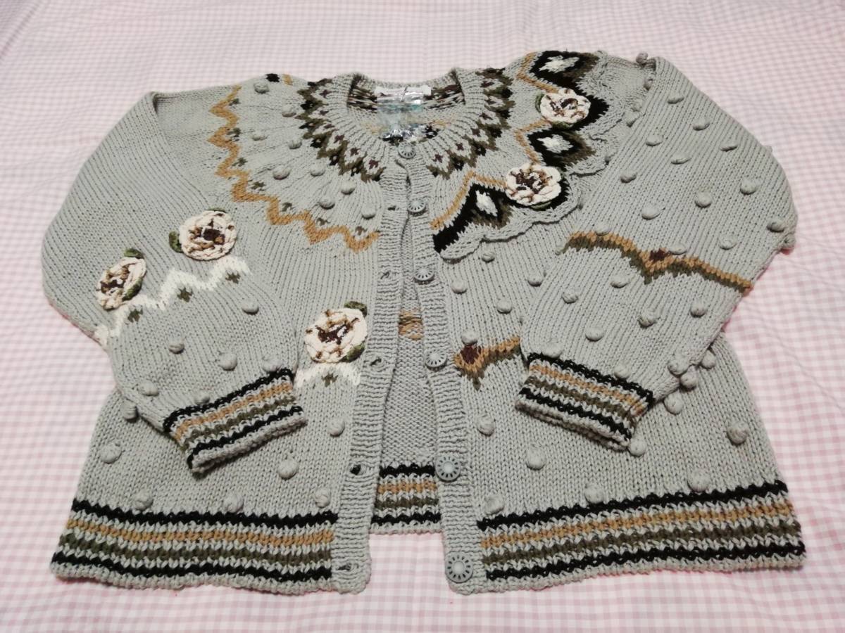 未使用タグ付 カネコイサオ 1994年 お花のモチーフ付き ニット