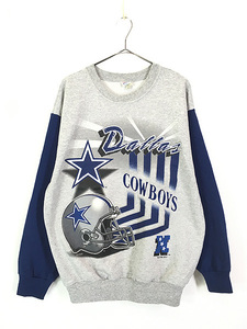 古着 90s USA製 NFL Dallas Cowboys カウボーイズ バイカラー スウェット トレーナー L 古着