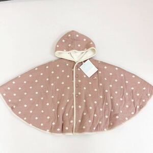  new goods bebe Bebe baby food attaching poncho dot pink beige reverse side f lease mantle protection against cold lovely outer garment 