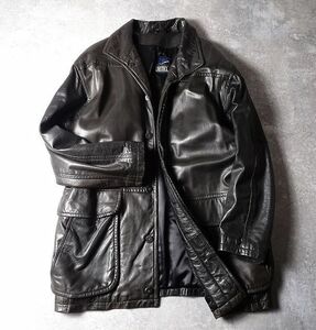 ROBERT COMSTOCK ロバート コムストック ラムレザー コート ジャケット シンサレート 羊革 ブラック メンズ (USA/40) 黒　 ●S-910
