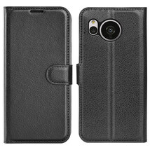 ブラック AQUOS sense7 plusアクオス センスセブン プラス 手帳型 PUレザー 保護ケース A208SH Leather Case カード収納 スタンド機能 TPU_画像2