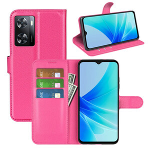 ローズ OPPO A77 手帳型 PUレザー 保護ケース Leather Case カード収納 スタンド オッポ エーセブンセブン スマートフォン TPU スマホカバ