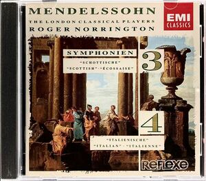 CD/ メンデルスゾーン：交響曲第3,4番 スコットランド,イタリア / ノリントン&ロンドン・クラシカル・プレイヤーズ