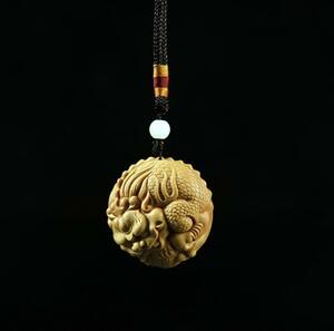 free shipping . plant carving pretty hikyuu dragon dragon feng shui goods luck with money amulet 