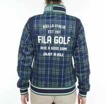 送料無料FILA GOLFフィラレディースWARM裏起毛フリース3層ボンディングハイネックブルゾンBIGロゴ防寒蓄熱保温STRETCH Navy(超お買得)新品_画像8