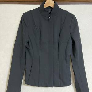 DKNY Donna Karan New York jacket front fastener black lady's Zip up long sleeve 