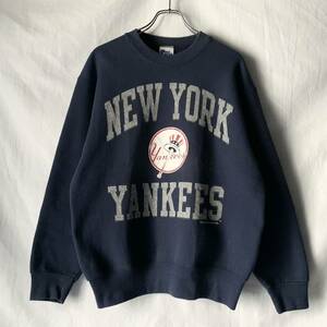 90s USA製 PRO PLAYER NEW YORK YANKEES ニューヨーク ヤンキース スウェット ネイビー M ヴィンテージ OLD アメリカ製 MLB メジャーリーグ