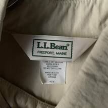 80s 90s USA製 L.L.Bean ボタンダウン 長袖 ハンティングシャツ フィッシング ナイロンシャツ ベージュ L ヴィンテージ OLD アウトドア_画像6