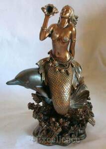  person fish . dolphin a-ru Novo - bronze image west European style ornament western sculpture mermaid interior ornament person fish fantasy woman image antique carving image miscellaneous goods small articles decoration 