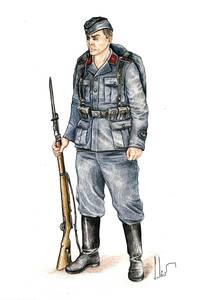 ■ Uniformes Alemanes Del Ⅲ Reich Luftwaffe No.3 ドイツ第三帝国 軍服シリーズ ドイツ空軍 高射砲兵 ロシア 1943 絵葉書　