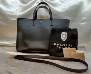 【ブルガリ】288555 フラグメントロゴレザートートバッグ☆ＡＢ品☆広島ユニオン本通店 BVLGARI 藤原ヒロシ コラボ