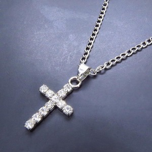  rhinestone . used Cross ( 10 character .). compact necklace one Point length modification possible SV925 modification possible adjuster addition possible 