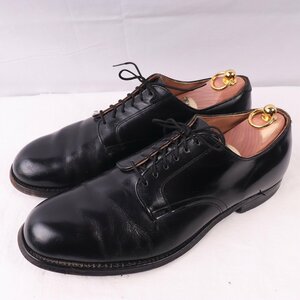 60's service shoes 10 R black 6 eyelet the US armed forces US navy military Vintage leather sole 60 period men's used old clothes ds3209