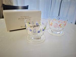 [ long-term keeping goods * unused ]PETER RABBIT Peter Rabbit glass tea cup pair not for sale 