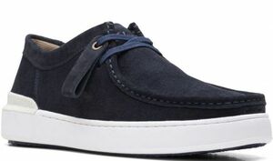 送料無料 CLARKS 27.5cm レースアップ スニーカーネイビー チャッカ ブーツ レザー マウンテン ビジネス レザー ローファー オフィス XXX7