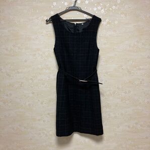 ワンピース ジャンパースカート ひざ丈 ウール