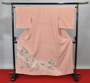 【桜庭呉服店】 色留袖 秋草文 花 波文 おしゃれ 身丈153cm 裄丈64cm ★着物 結婚式 t‐1125