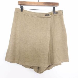  Kumikyoku * short pants to coil skirt manner belt decoration . accent! wool . large size 7(17 number corresponding ) brown group *W615