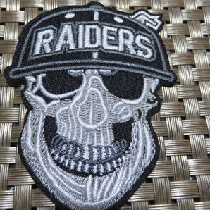 帽子骸骨RD◆新品 NFLラスベガス・レイダース Las Vegas Raiders ガイコツ サポーターズ 刺繍ワッペン■アメリカ アメフト◆ミリタリーの画像4