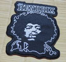 黒白銀◆新品ジミ・ヘンドリックス Jimi Hendrixアメリカ　ギタリスト　シンガーソングライター 　アフロヘア刺繍ワッペン■ 　音楽　MUSIC_画像4
