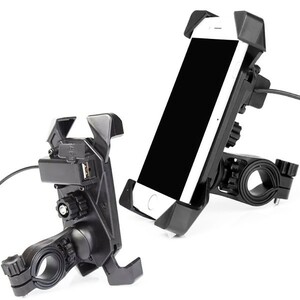 XJR400 4HM RH02J XJR1200 XJR1300 SRX250 SRX400 Rnessa all-purpose 4 point . fixed form smartphone mobile holder steering wheel / clamp USB power supply port 