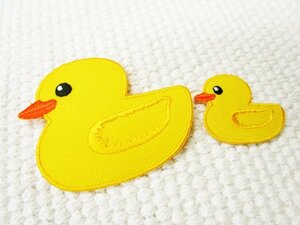 刺繍ワッペン/あひる親子セット/鳥