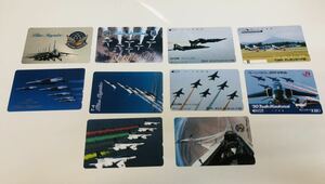 *T-1 unused blue Impulse telephone card Orange Card total 10 sheets aviation self ..50 frequency airplane Japan T-4 T-2 *