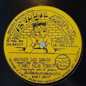 THE SINGING MC BREEZE & HAND MASTER FLASH / ANOTHER SAD SONG / IT AIN'T NEW YORK /DJ KOCO,ELECTRO,OLD SCHOOL RAP,STREET SOUL