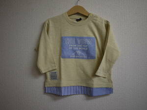 Sale/ spring / new / immediately *Crescent/ Crescent * 90/BE/ hem stripe switch long sleeve T shirt 