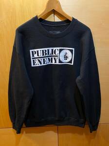 古着 PUBLIC ENEMY パブリックエネミー スウェット シャツ オフィシャル ブラック 黒 メンズ