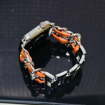 Apple Watch アップルウォッチ チェーンステンレス本革バンドアップルウォッチバンド45_画像4