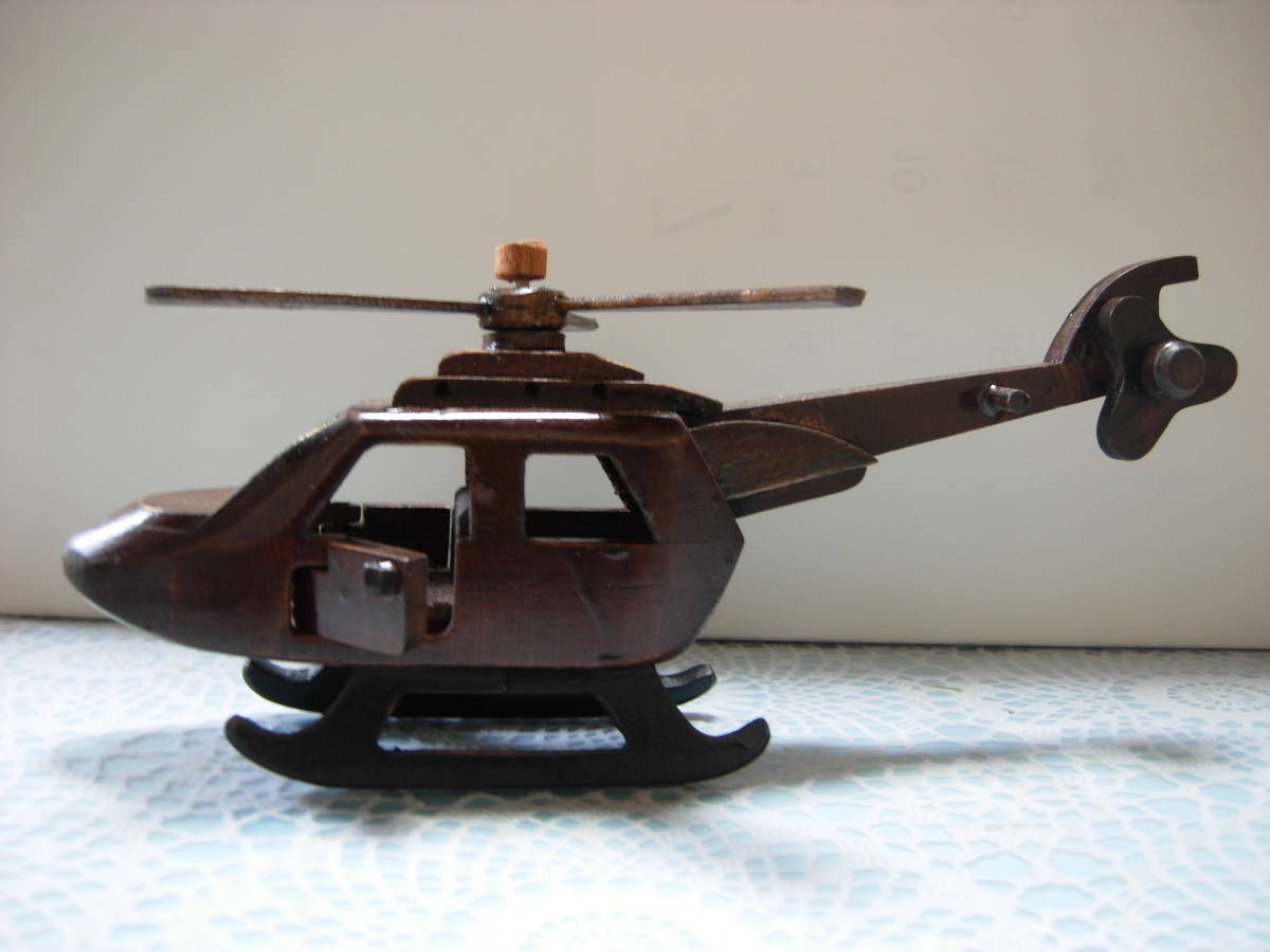 Interior de helicóptero de madera balinés hecho a mano 2, Artículos hechos a mano, interior, bienes varios, ornamento, objeto