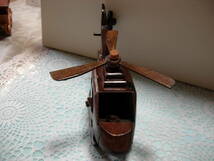 ハンドメイドバリ島産木製ヘリコプタ－インテリア　2_画像5