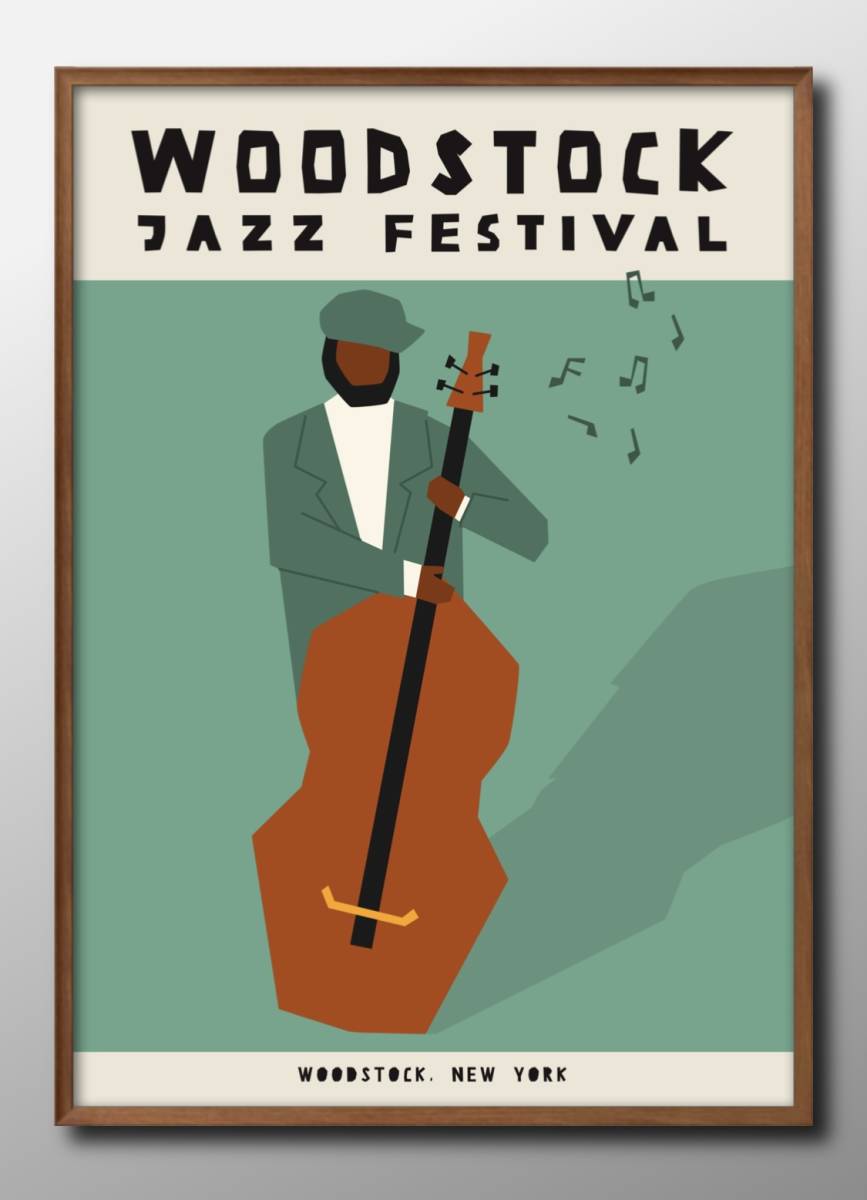 10685 ■ Free shipping!! A3 poster Jazz Double Bass Nordic/Korean/painting/illustration/matte, Housing, interior, others