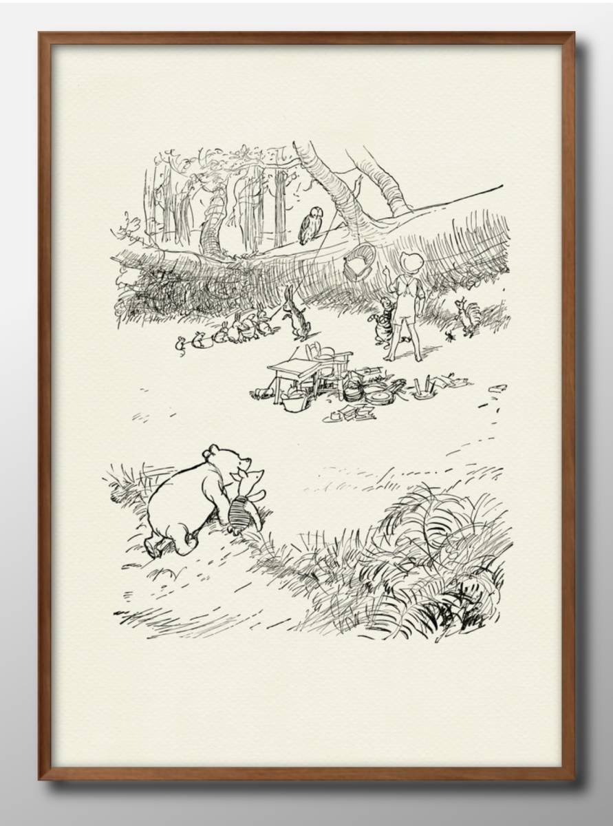 11923 ■ Free shipping!! A3 poster Classic Pooh Nordic/Korean/painting/illustration/matte, Housing, interior, others