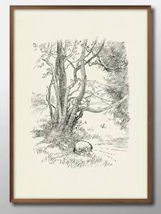 Art hand Auction 11925 ■ Free shipping!! A3 poster Classic Pooh Nordic/Korean/painting/illustration/matte, Housing, interior, others