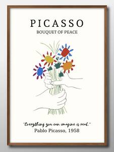 Art hand Auction 10958′Livraison gratuite!!Affiche A3 Pablo Picasso Scandinavie/Corée/Peinture/Illustration/Mat, résidence, intérieur, autres