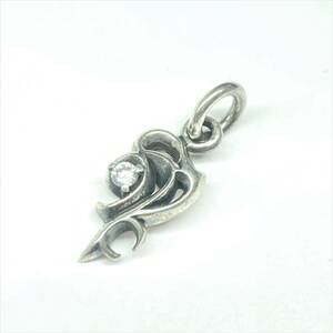 B18【2003】SV925 シルバー925 トライバルハート ジルコニア ペンダントトップ アクセサリー ネックレストップ silver【566204000001】