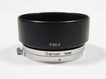◎ Canon T-50-2 キャノン L85mmF1.9、F2、R85mmF1.9用 内径50mm かぶせ式 メタルフード_画像1