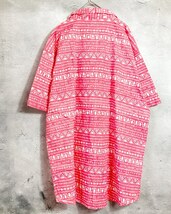 柄シャツ 古着 開襟 シャツ レトロ 総柄 アート メンズ 半袖_画像3