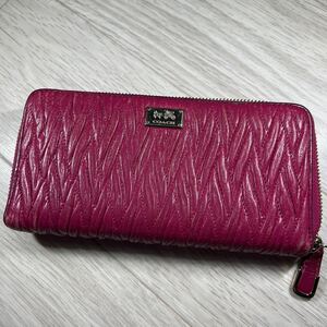 本物 コーチ 長財布 紫色系 COACH A65