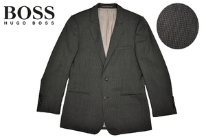 L-2075★BOSS HUGO BOSS ボス ヒューゴボス GUABELLO SUPER 120'S BIOtech★通年 チャコールグレー テーラードジャケット ブレザー 48 38R