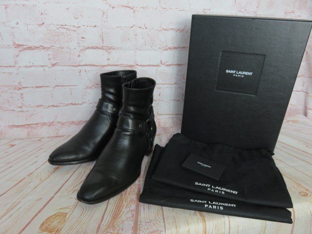 SAINT LAURENT PARIS サンローランパリ スタッズ付きアンクルスエード