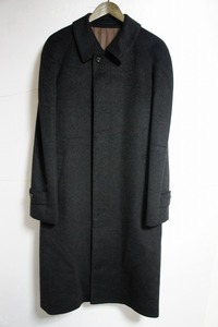 高級 美品 五大陸 gotairiku カシミヤ100％ ステンカラー ロング コート Cashmere coat サイズ6 灰黒315M