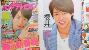 2012年月刊ザテレビジョン2/27～3/31櫻井翔　嵐　松嶋菜々子　AT－TUN上地雄輔　山本裕典　永山絢斗　向井理　剛力彩芽　武井咲　　