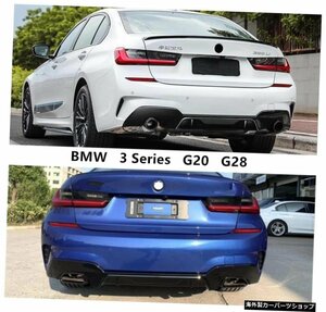 BMW3シリーズG20G28 2019 2020 20212022用リアリップスポイラー高品質PPブライトブラックバンパーディフューザー Rear Lip Spoilers For B