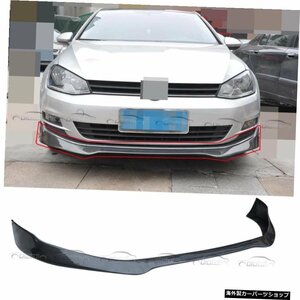 VWゴルフ用カーボンファイバーフロントバンパーリップスポイラーチン7VII7 GTI 2014-2017 Carbon Fiber Front Bumper Lip Spoiler Chin F