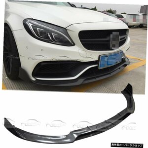 メルセデスベンツW205C63AMGセダン2015-2018 Real Carbon Fiber Front Bumper Lip Spoiler Splitter For Mercedes Benz W205 C63 AMG Seda