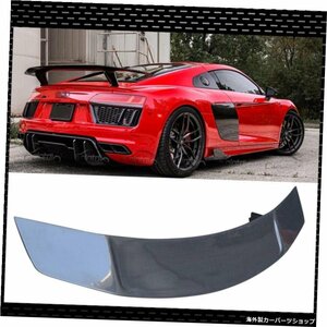 リアルカーボンファイバーリアトランクウィングスポイラーブートリップアウディR82016-2020カースタイリング Real Carbon Fiber Rear Trun